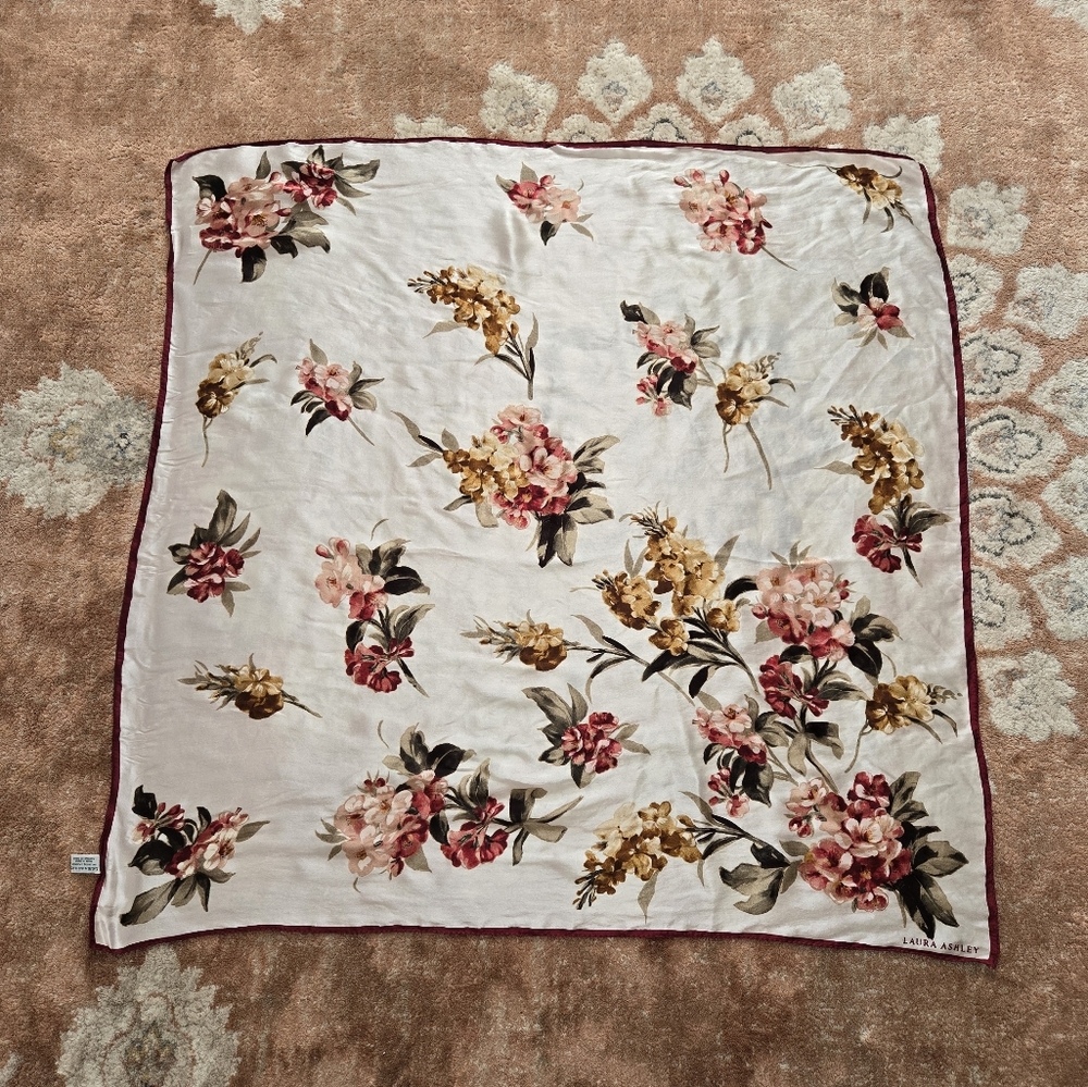 Floral Print Silk Scarf